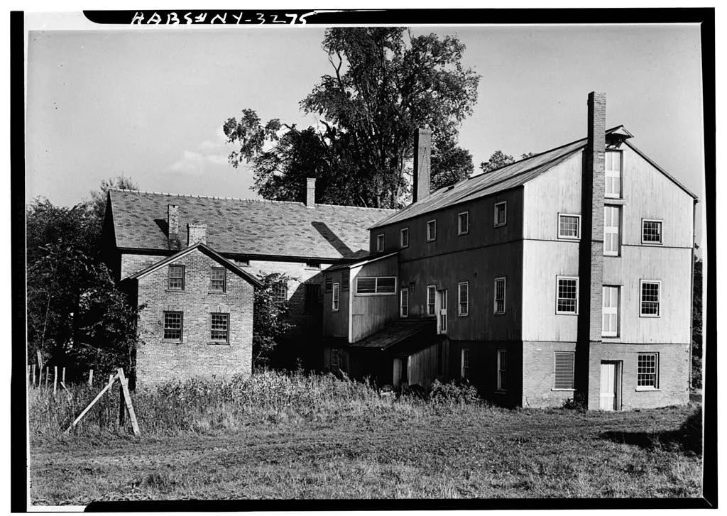 A photo taken by William F. Winter Jr. in 1926 for the Historic American Buildings Survey of a Shaker washhouse and canning factory in Watervliet, New York.
