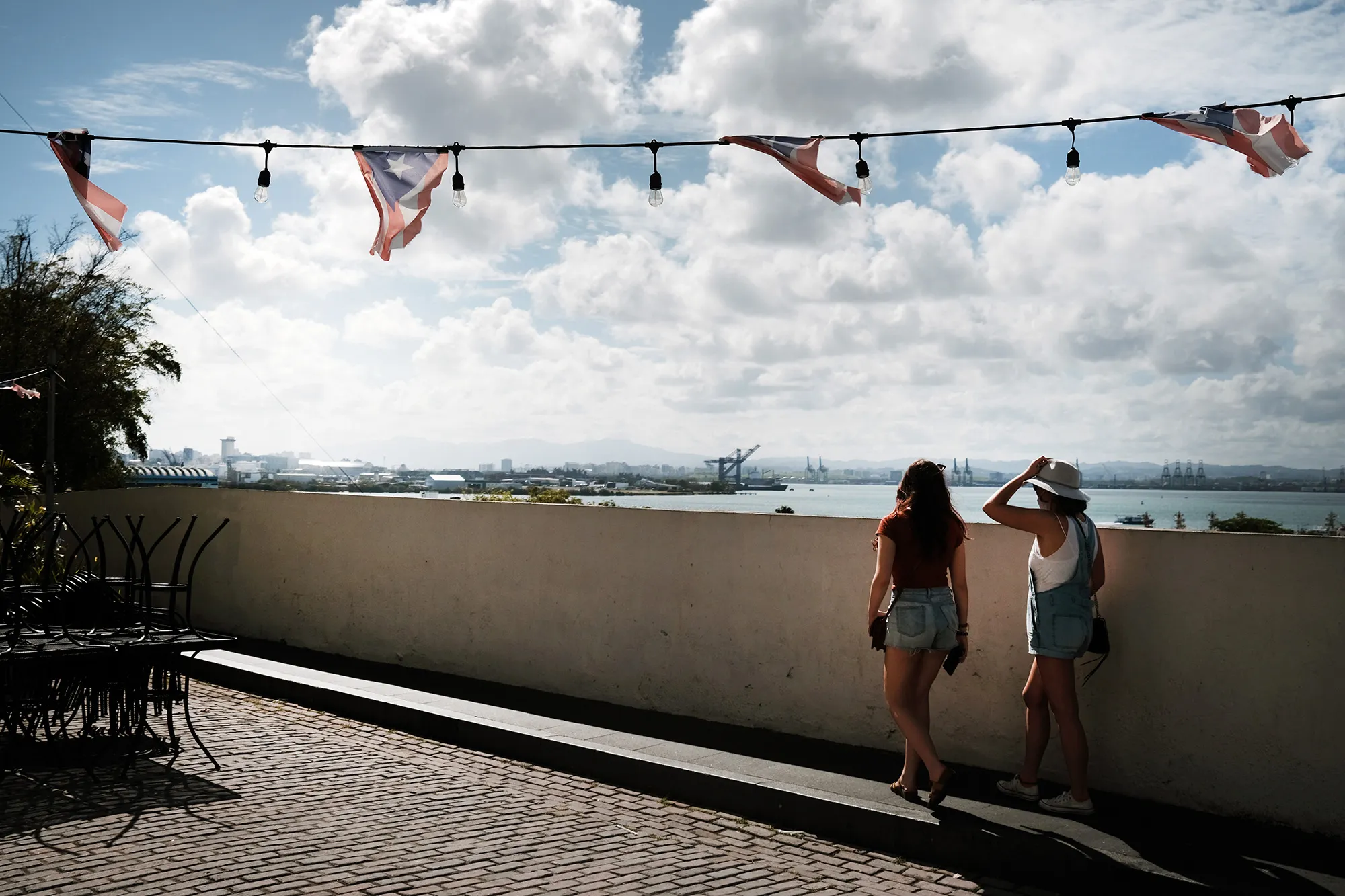 People walk through Old San Juan in Puerto Rico.