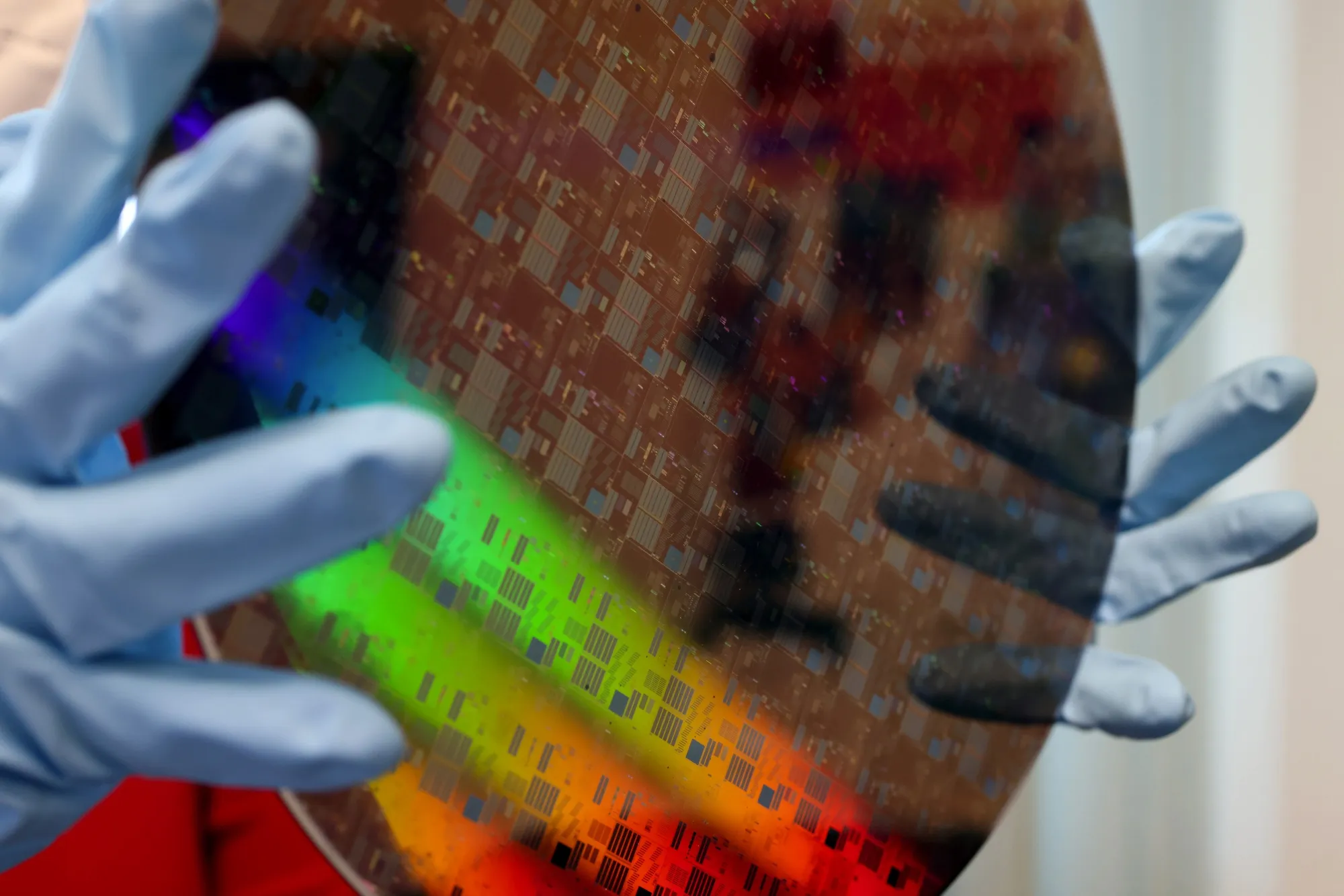 A silicon wafer.