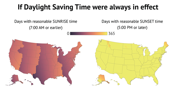 Daylight Saving Time: Maps Show Why We Disagree About 'Spring Forward' -  Bloomberg