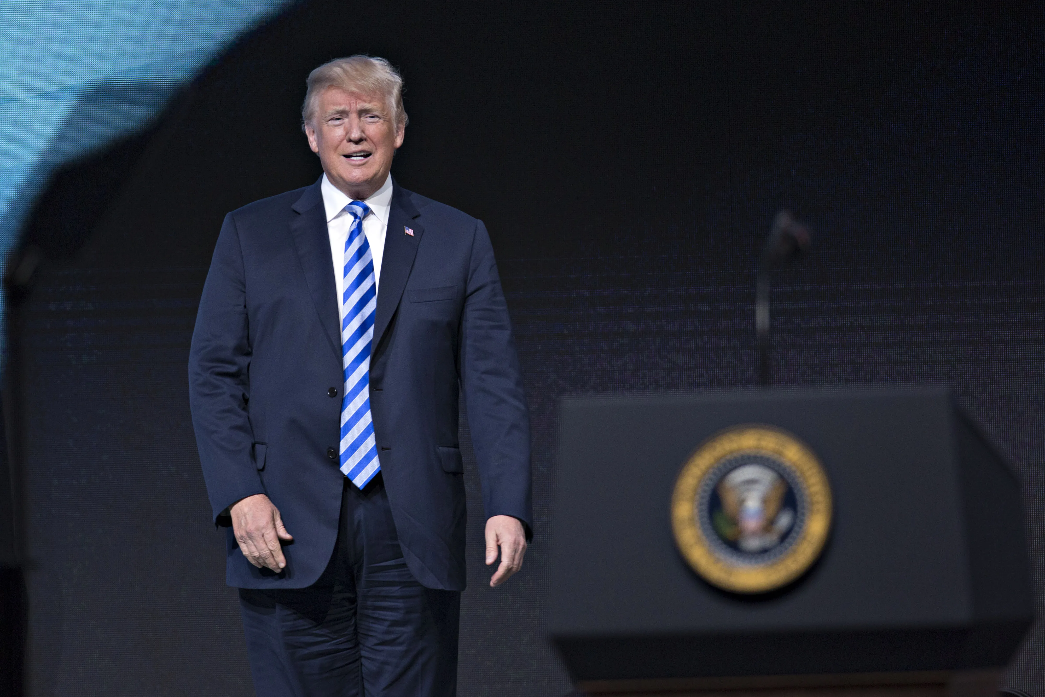U.S. President Donald Trump arrives to speak at the NRA annual meeting in Dallas, Texas, on&nbsp;May 4.&nbsp;