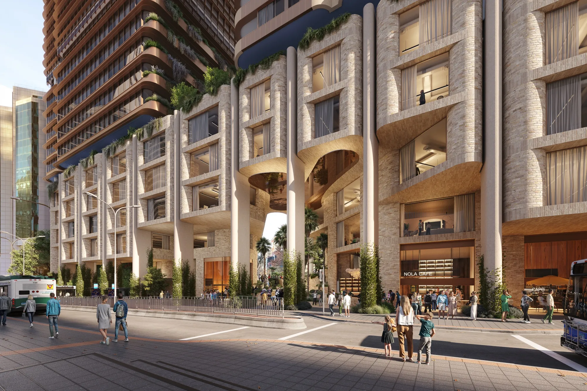 A rendition of the 46-story tower of build-to-rent housing in Parramatta.