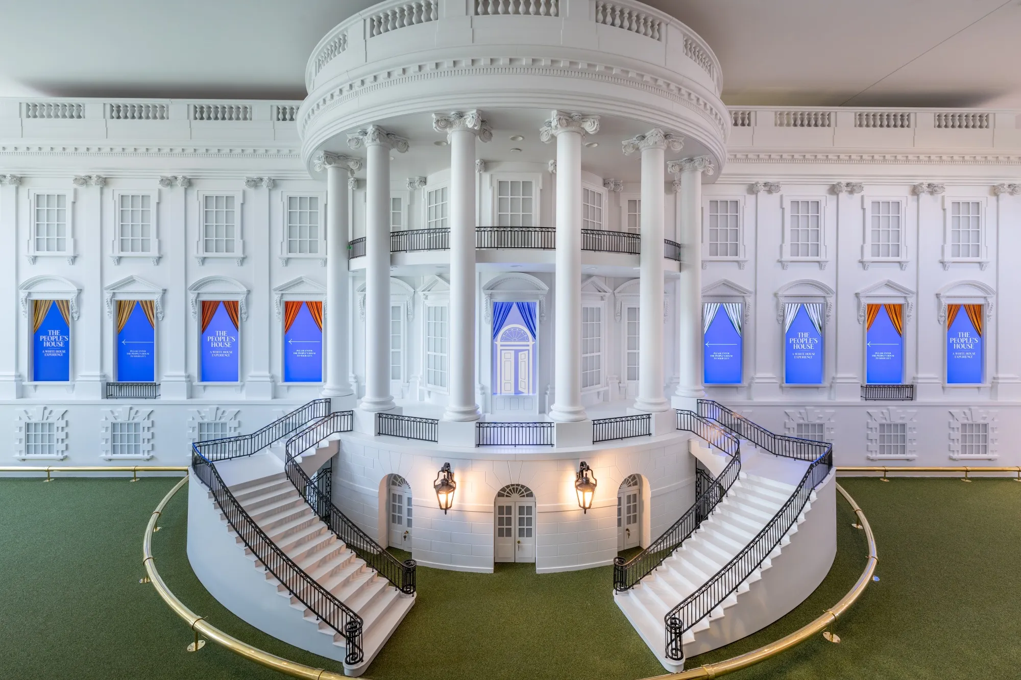 Video screens in this White House replica tell the story of the People’s House.