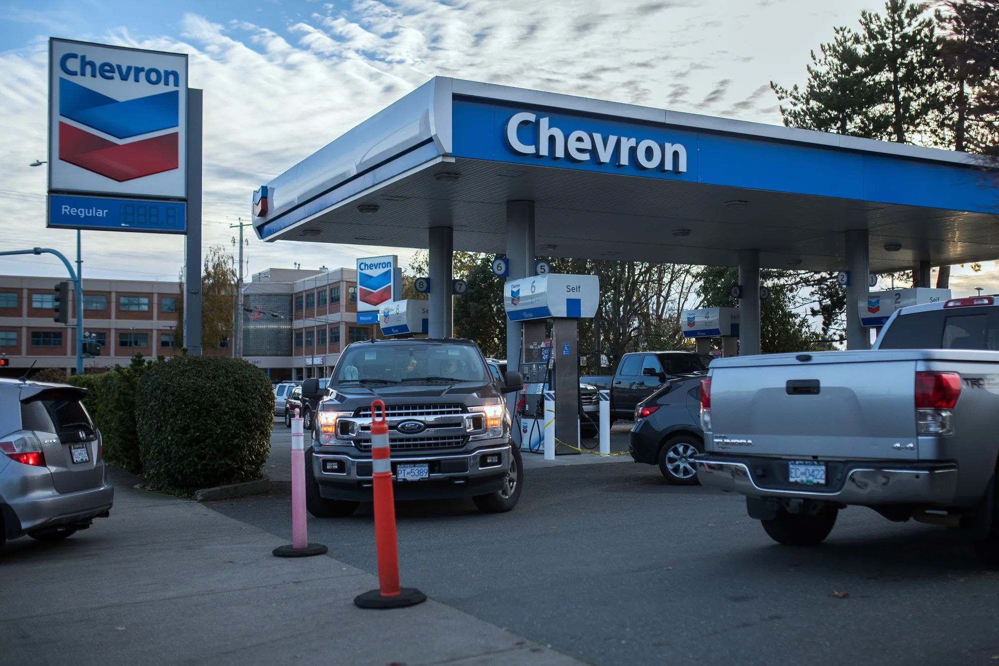 A Chevron gas station in British Columbia.&nbsp;