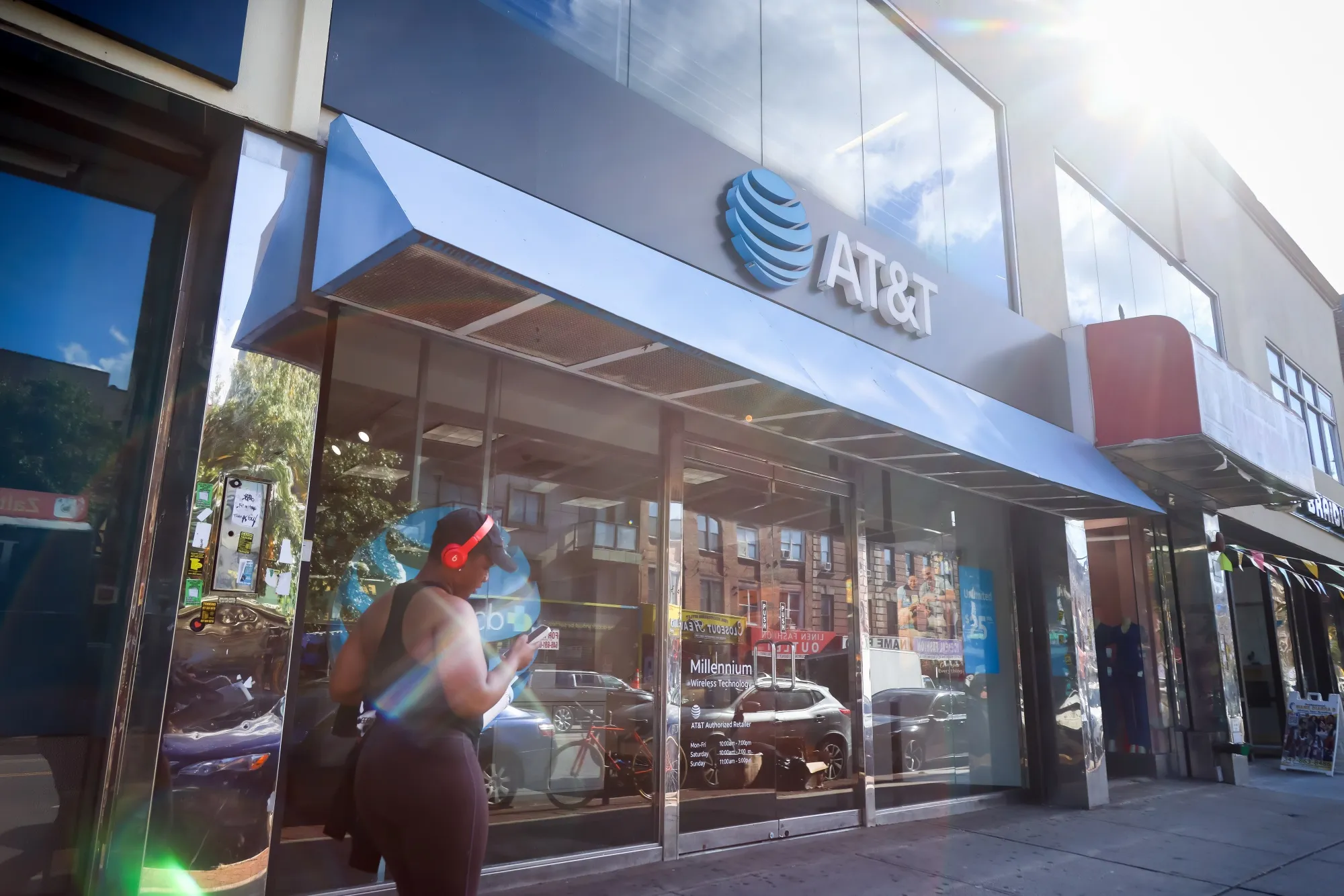 An AT&amp;T store in the Brooklyn borough of New York.