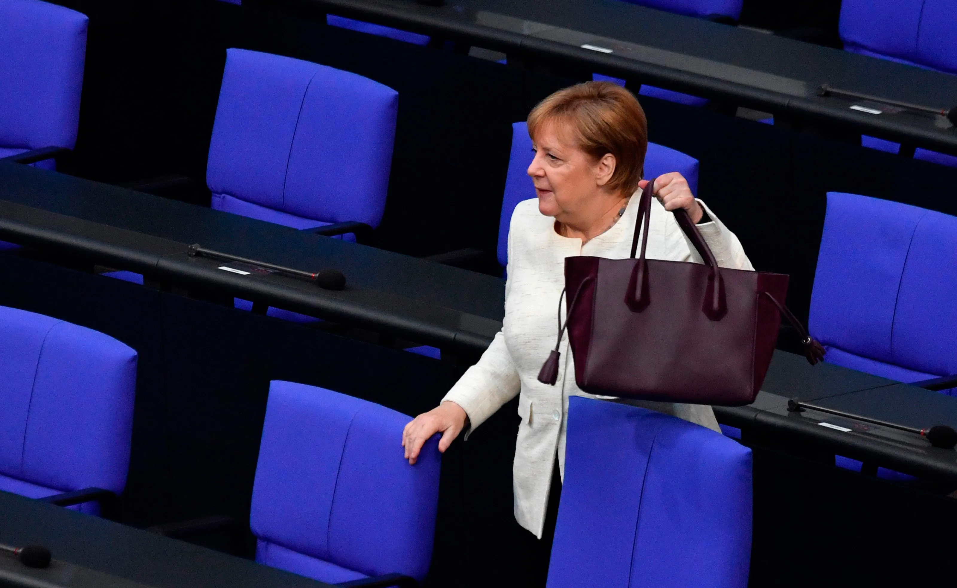 Angela Merkel at the Bundestag&nbsp;in Berlin.
