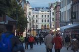 Restaurants and retail stores near Karl Johan's gate in Oslo.