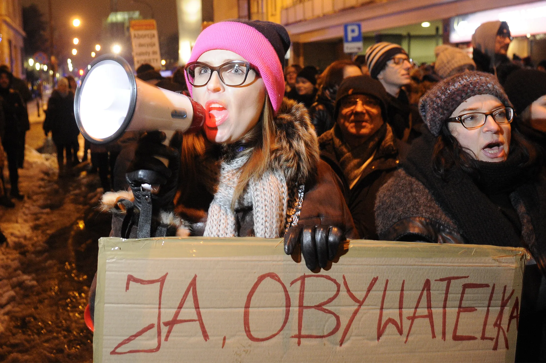 Thousands of women march in a protest of a new abortion law proposal in Warsaw, Poland on Jan. 17, 2018.&nbsp;