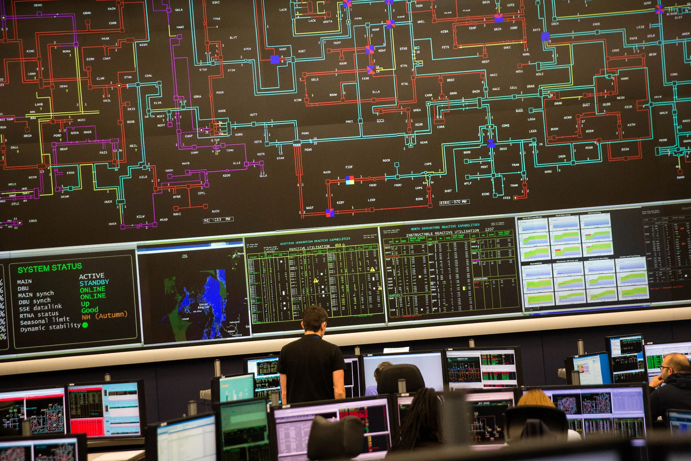 The National Grid control centre in Wokingham, U.K.
