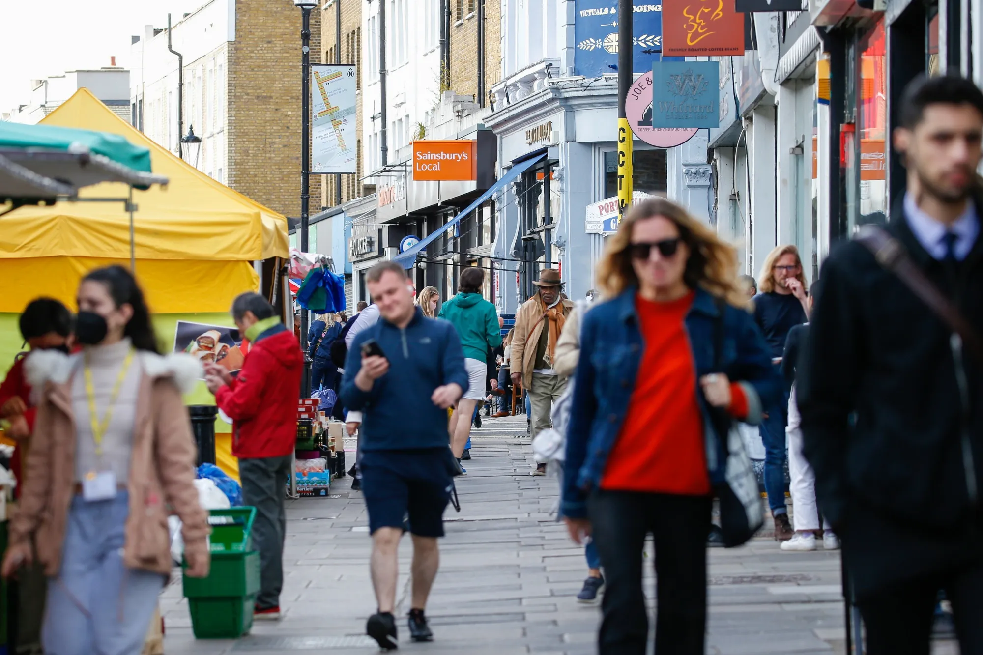 &nbsp;Portobello Road in the Notting Hill district of London.&nbsp;