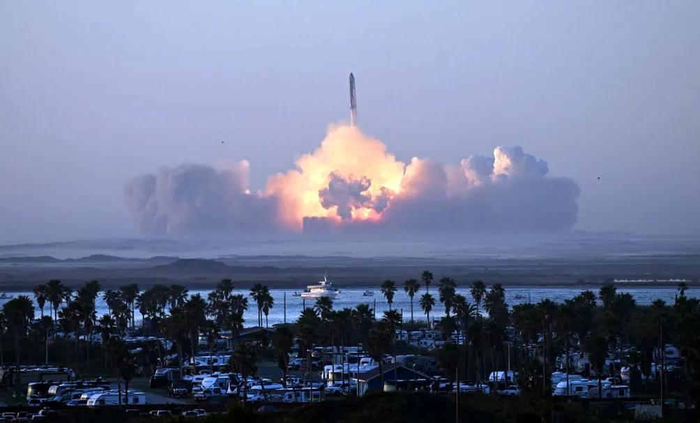 A SpaceX&nbsp;Starship rocket launch test&nbsp;in Boca Chica, Texas.