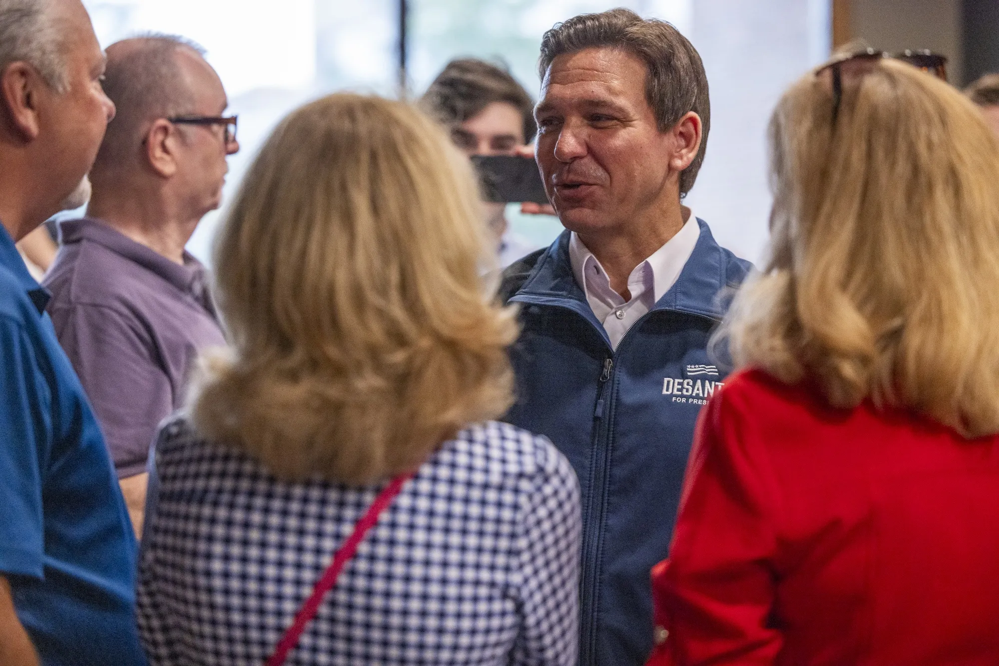 DeSantis campaigning in Fort Dodge, Iowa, on July 14.