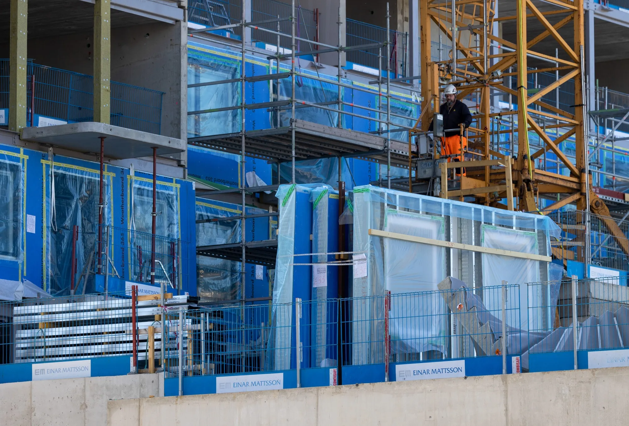 An apartment construction site in Stockholm.