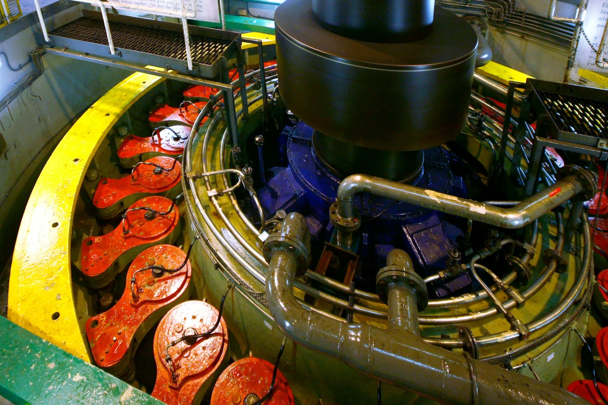 A hydropower turbine.