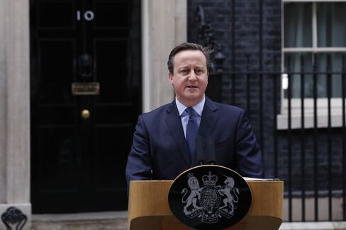 Cameron delivers a statement on Feb. 20.