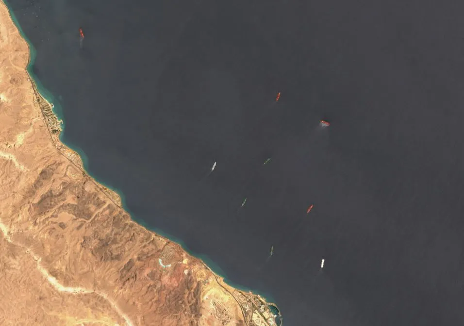 Vessels off the&nbsp;Ain Sukhna coast in Egypt.