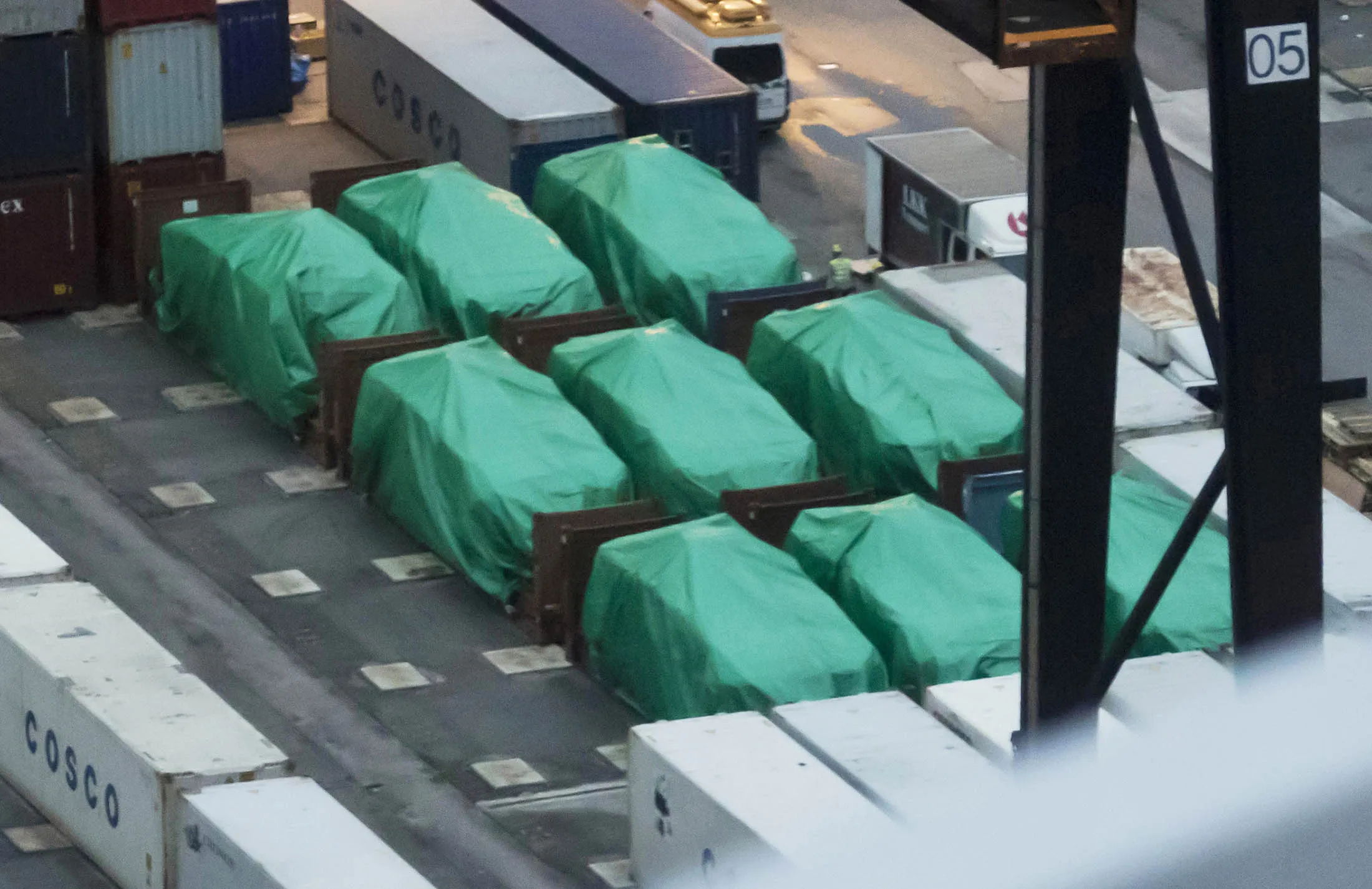 Singapore's military vehicles seized in Hong Kong on Nov. 24.
