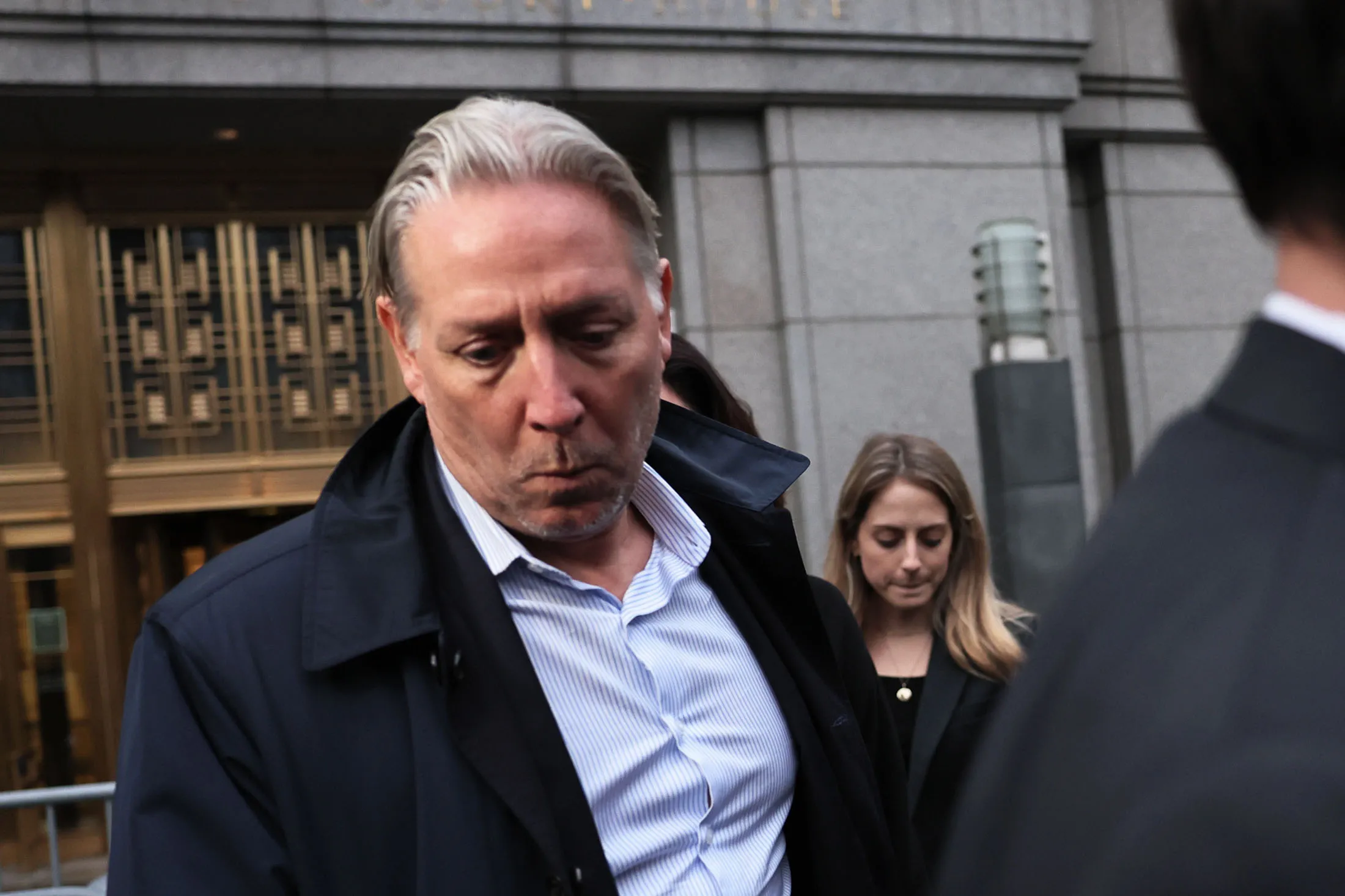 Charles McGonigal exits Manhattan Federal Court in New York, on Jan. 23.