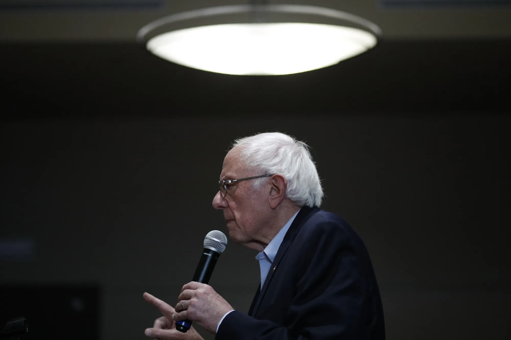 Sen. Bernie Sanders speaks at a campaign event&nbsp;in Iowa on Jan. 26.&nbsp;