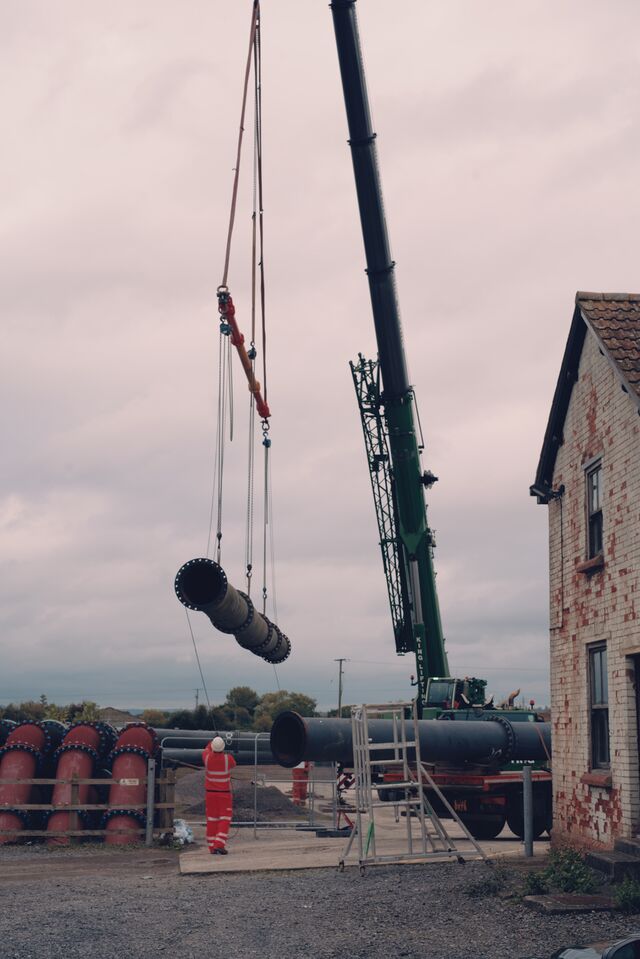 Improvement works underway at Northmoor Green pumping station in Somerset.