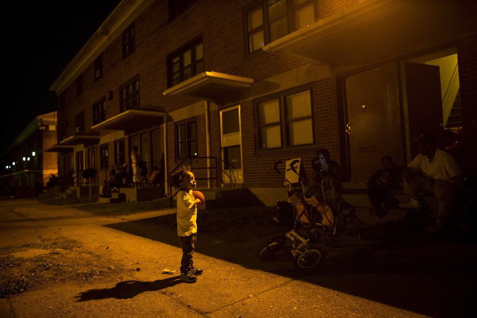 People at the Gilmor Homes housing projects in Baltimore, Maryland.