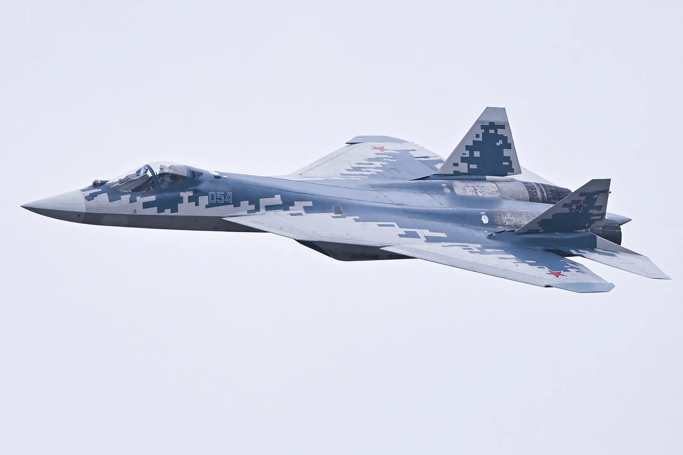 A Russian Su-57 fighter jet.