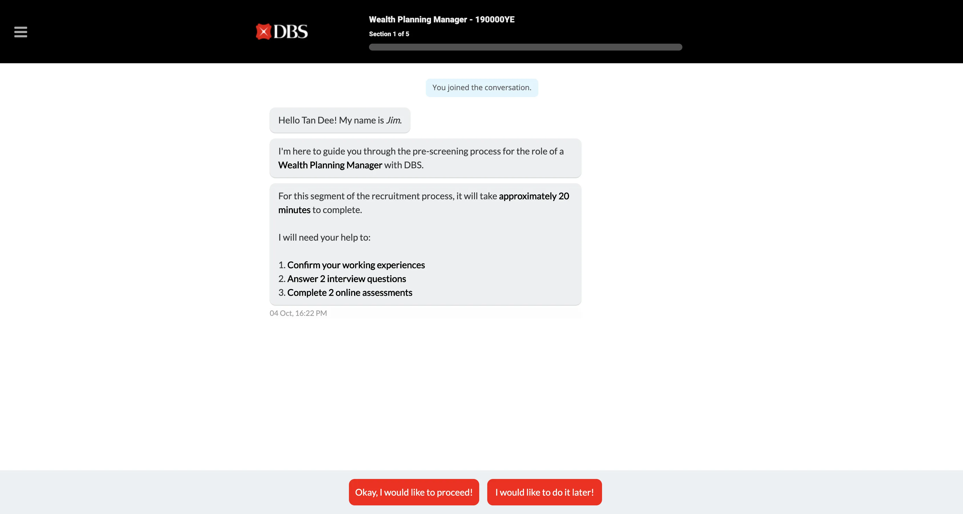 ‘Jim’ The Chatbot Helps DBS in Hiring for Wealth Business - Bloomberg
