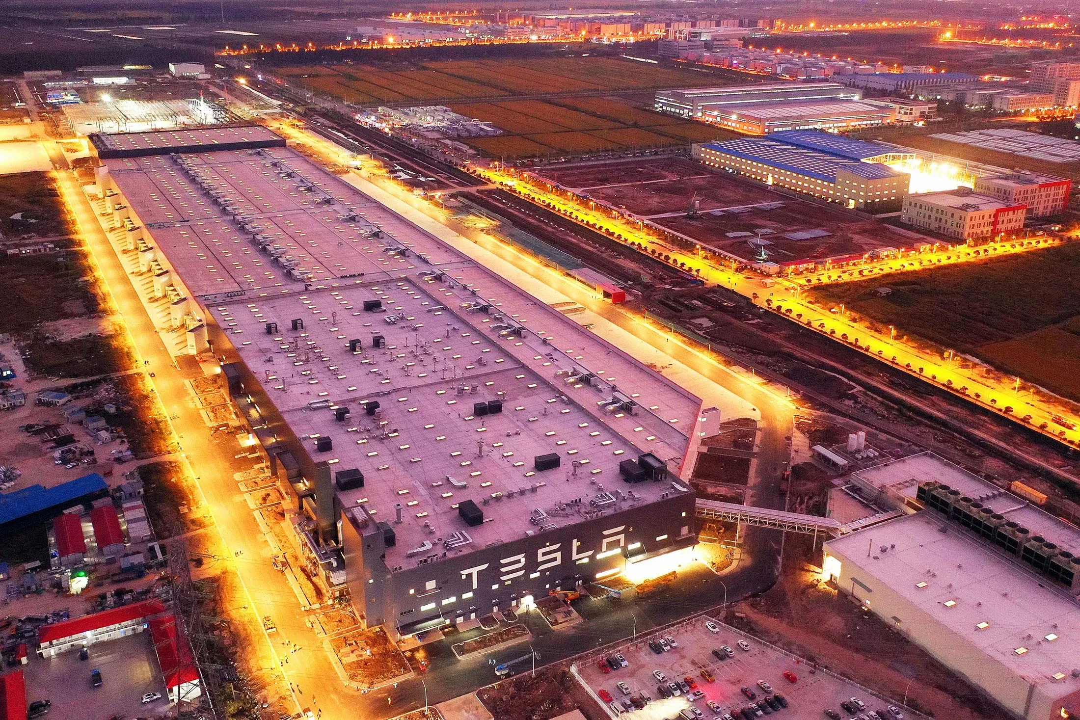 Tesla’s Gigafactory under construction on Oct. 18 in Shanghai.