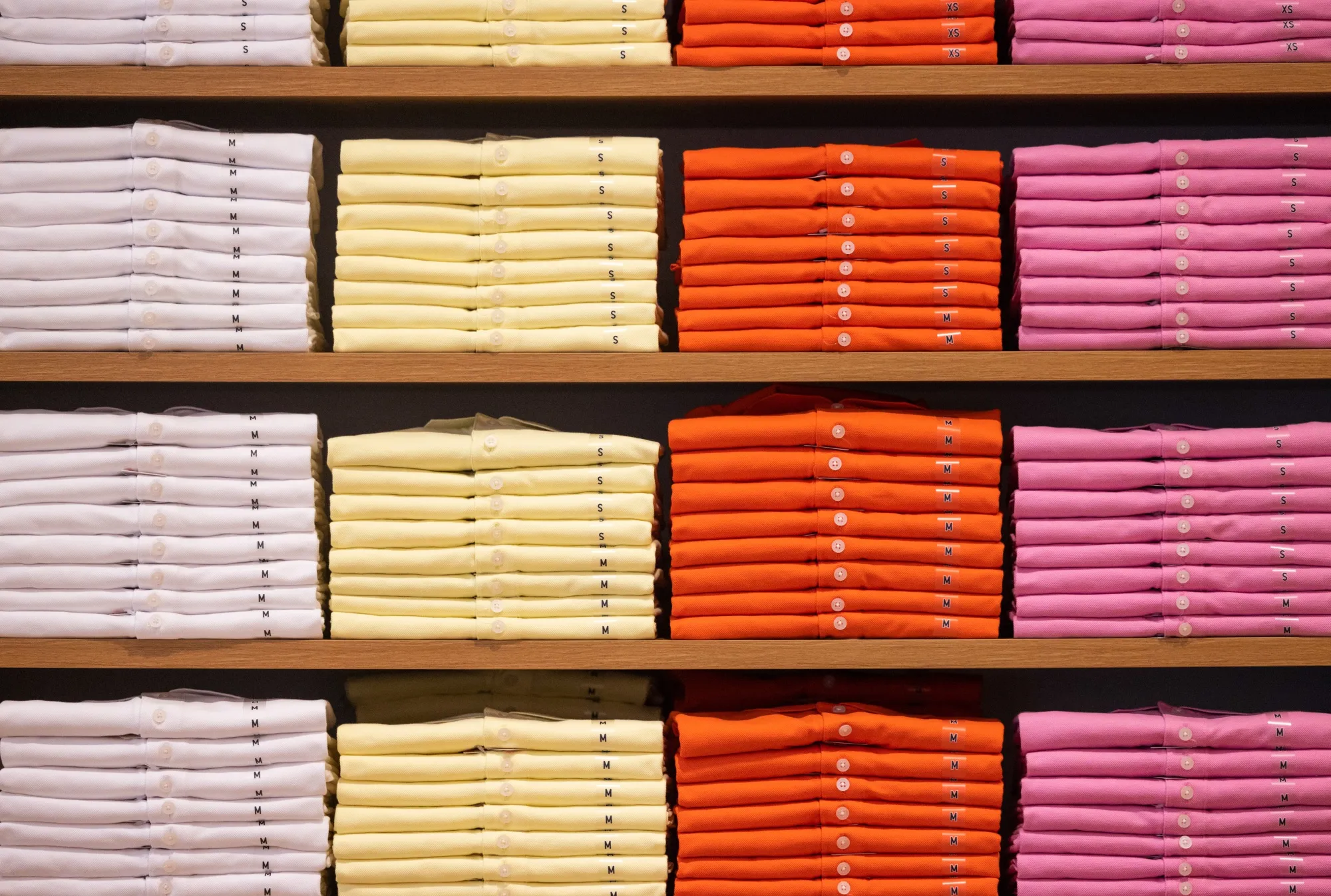 A display of t-shirts at a London&nbsp;Uniqlo store&nbsp;operated by Fast Retailing Co.