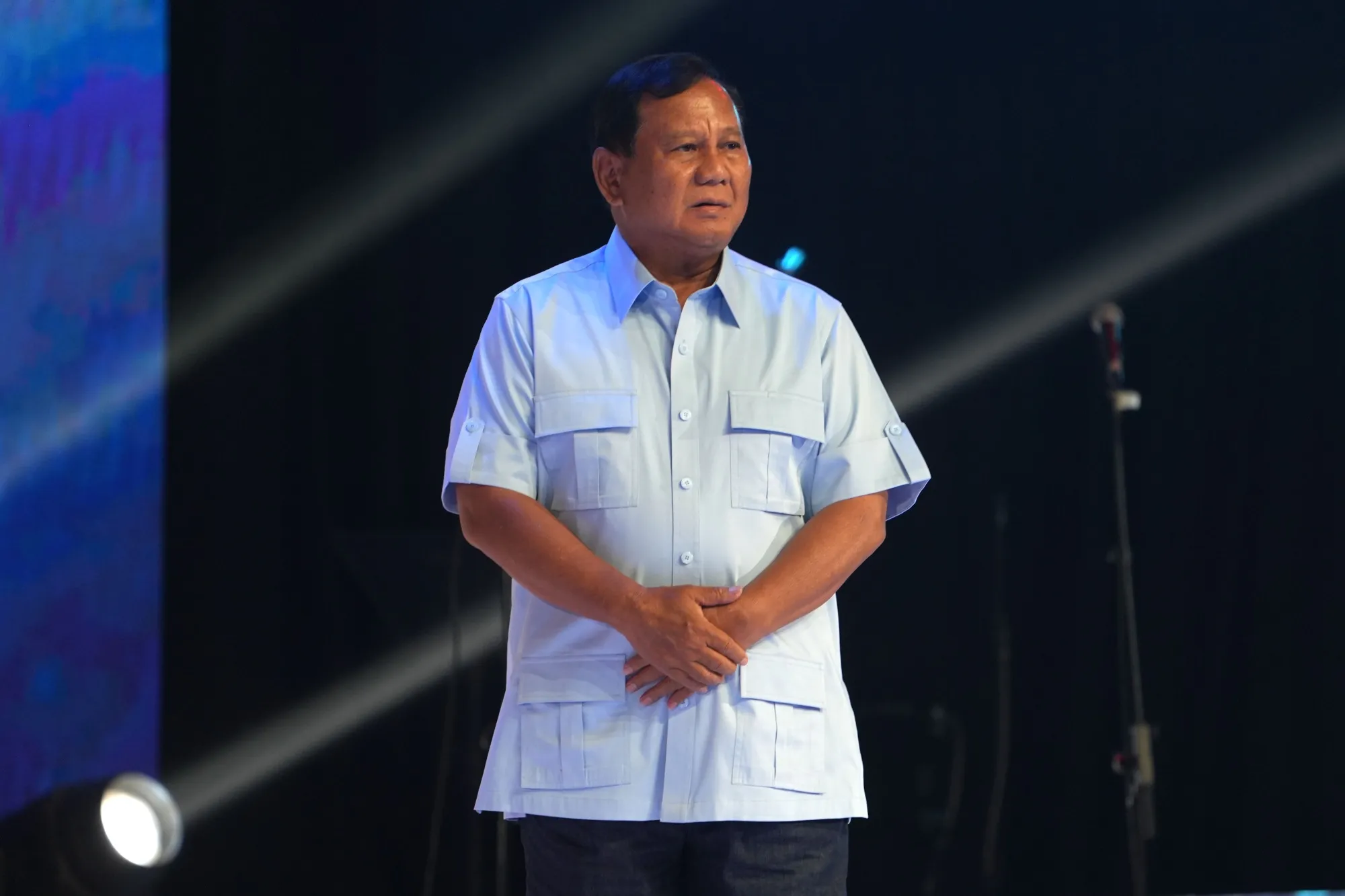 Prabowo Subianto during a campaign in Jakarta on Jan. 27.&nbsp;