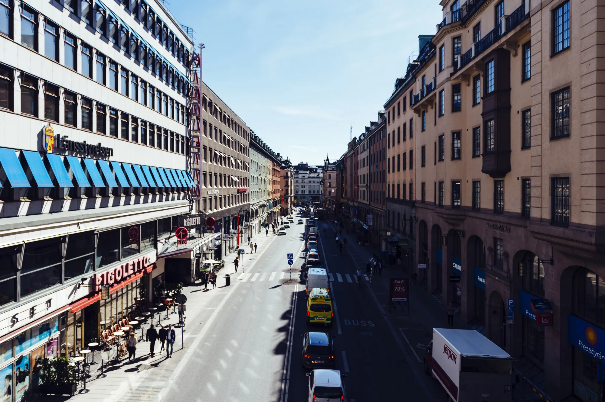 Traffic in&nbsp;central Stockholm.