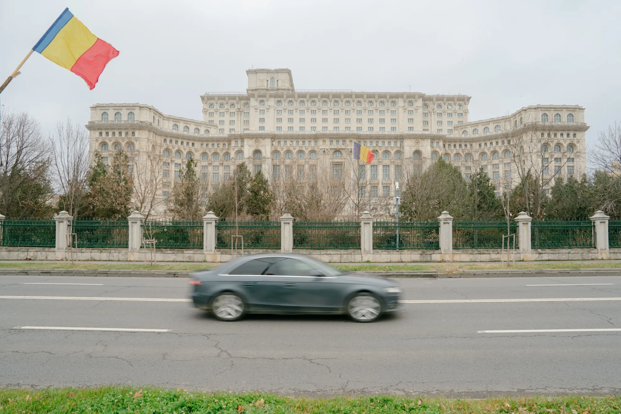 The Romanian parliament building in Bucharest.