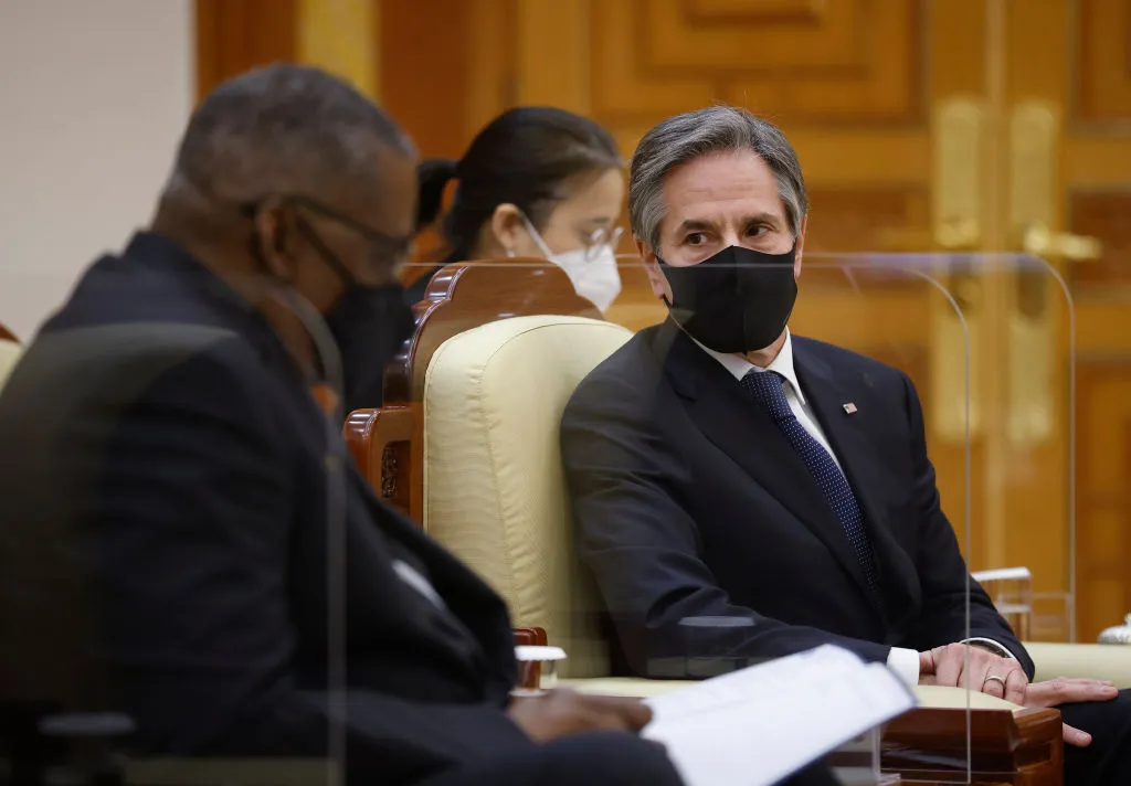 U.S. Secretary of State Antony Blinken just before his dustup.