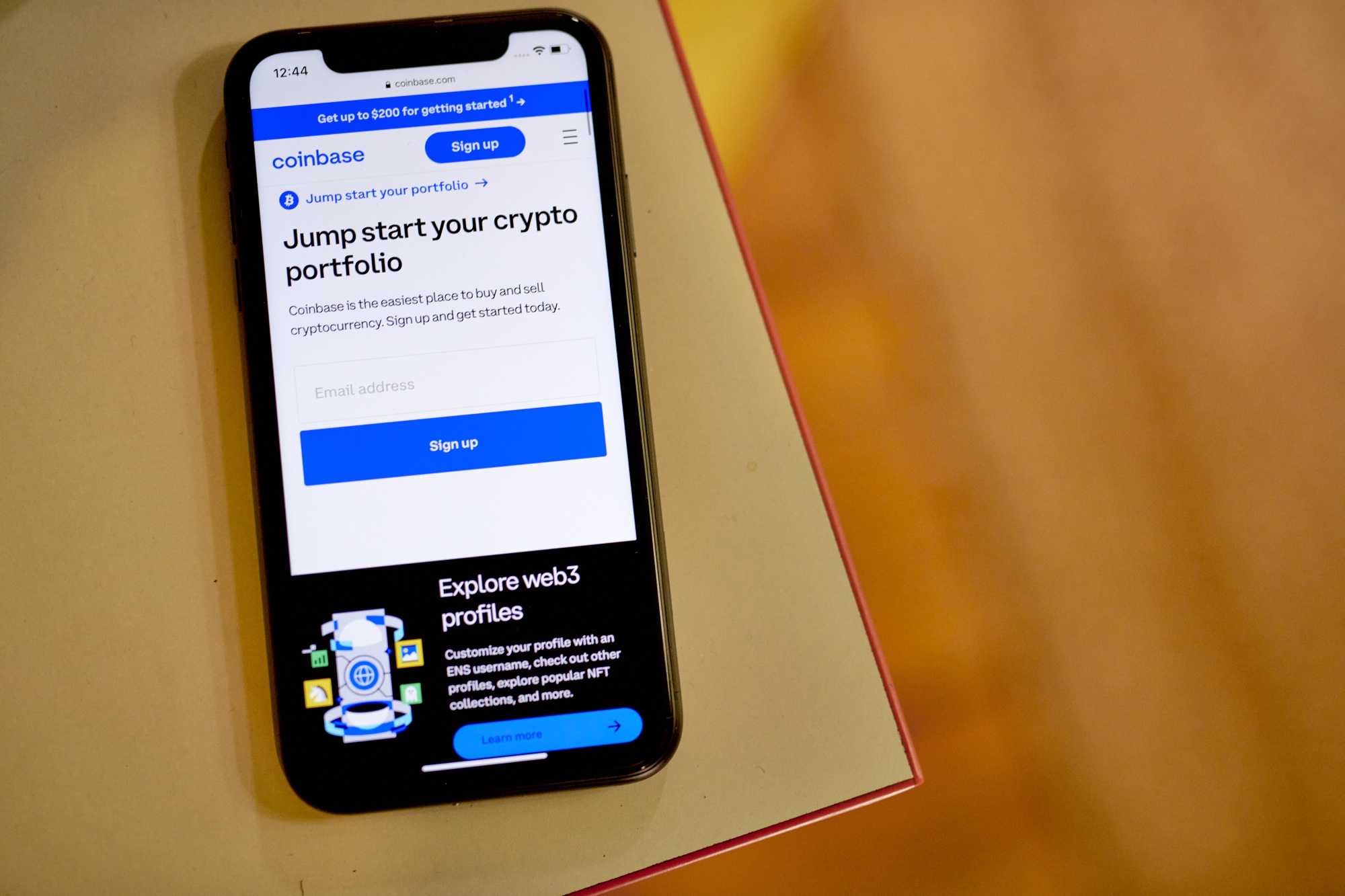 The Coinbase website on a smartphone arranged in the Brooklyn borough of New York, US, on Wednesday, June 7, 2023. The list of digital tokens deemed as unregistered securities by the Securities and Exchange Commission now spans over $120 billion of crypto after the US agencys lawsuits against Binance Holdings Ltd. and Coinbase Global Inc. Photographer: Gabby Jones/Bloomberg