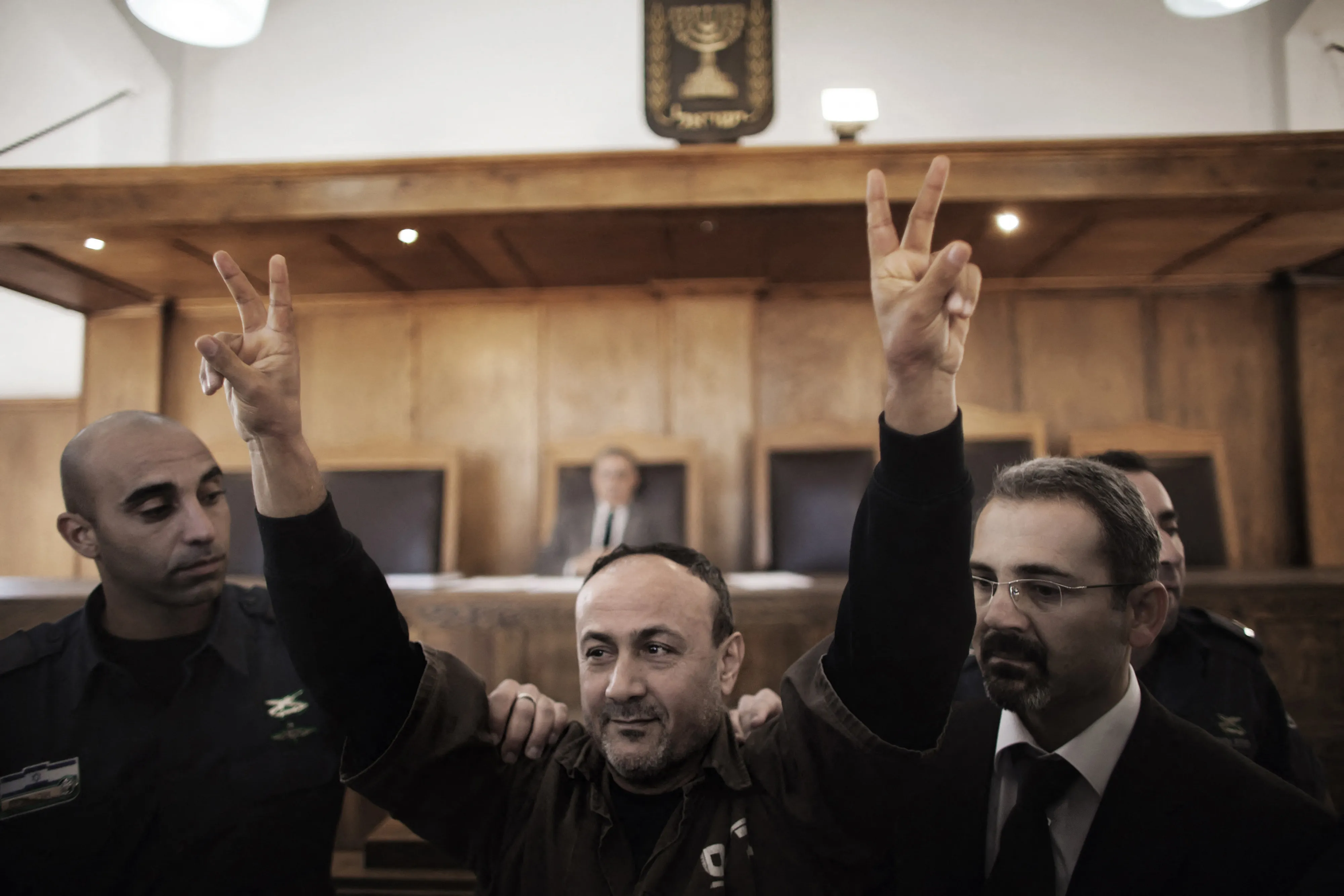 Marwan Barghouti in Jerusalem's magistrate court,&nbsp;in 2012.