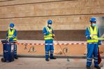 Construction workers operate at a development site&nbsp;in Riyadh, Saudi Arabia on&nbsp;May 19.&nbsp;