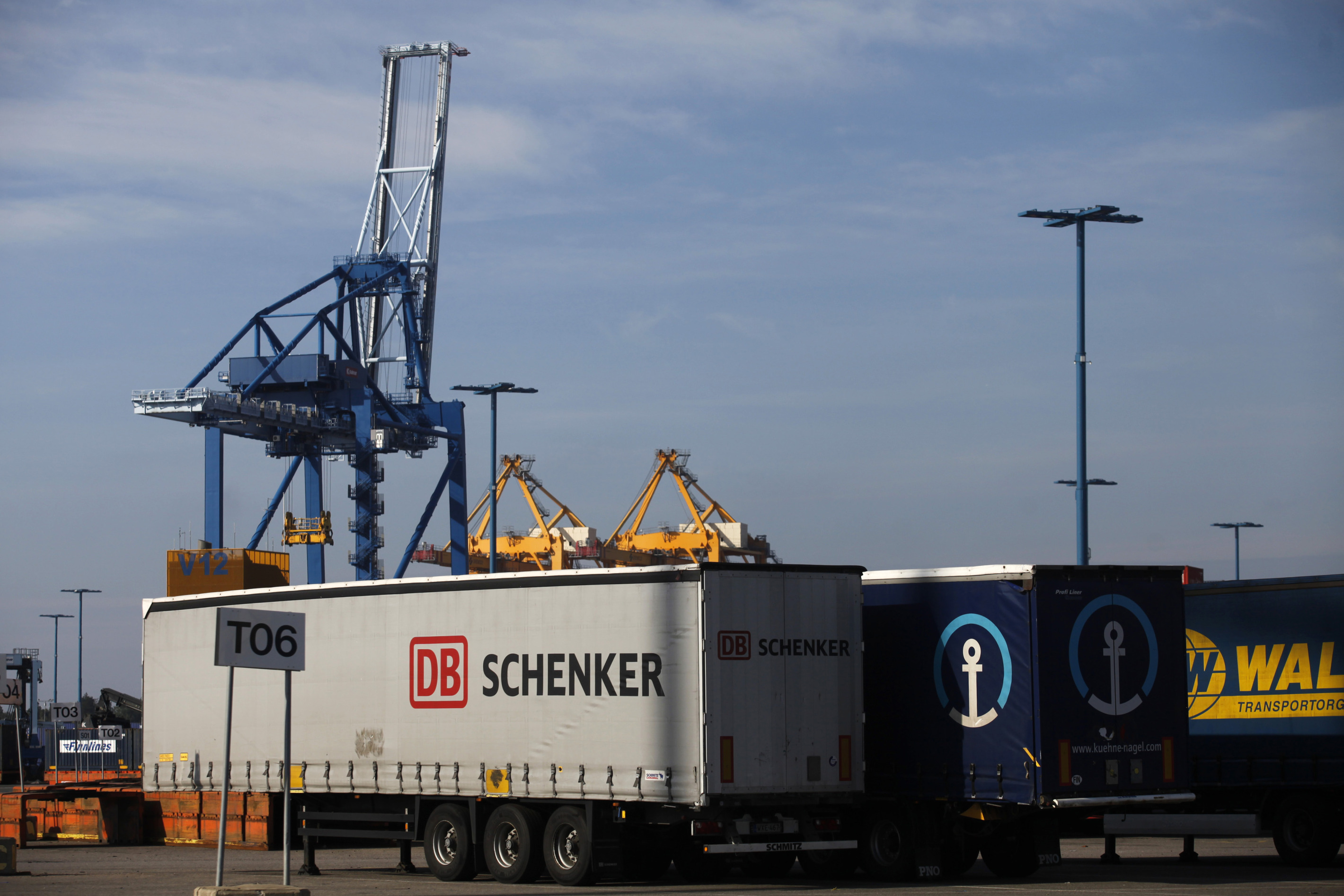 A freight truck operated by DB Schenker&nbsp;at the Port of Helsinki in Helsinki, Finland.