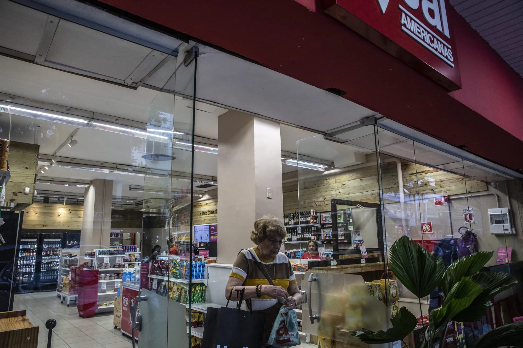 A customer exits an Americanas store in Rio de Janeiro, Brazil, on Jan. 13, 2023.