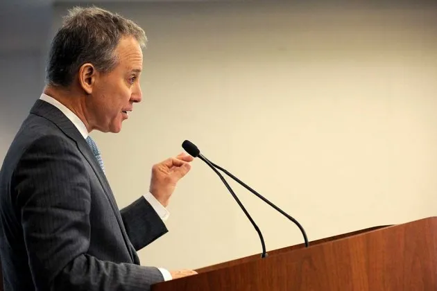 New York Attorney General Eric Schneiderman in New York on March 18