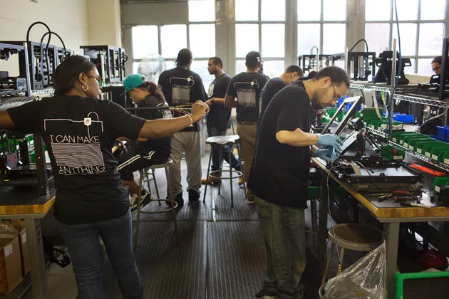 MakerBot Industries’ 3D printer factory in Brooklyn, N.Y.