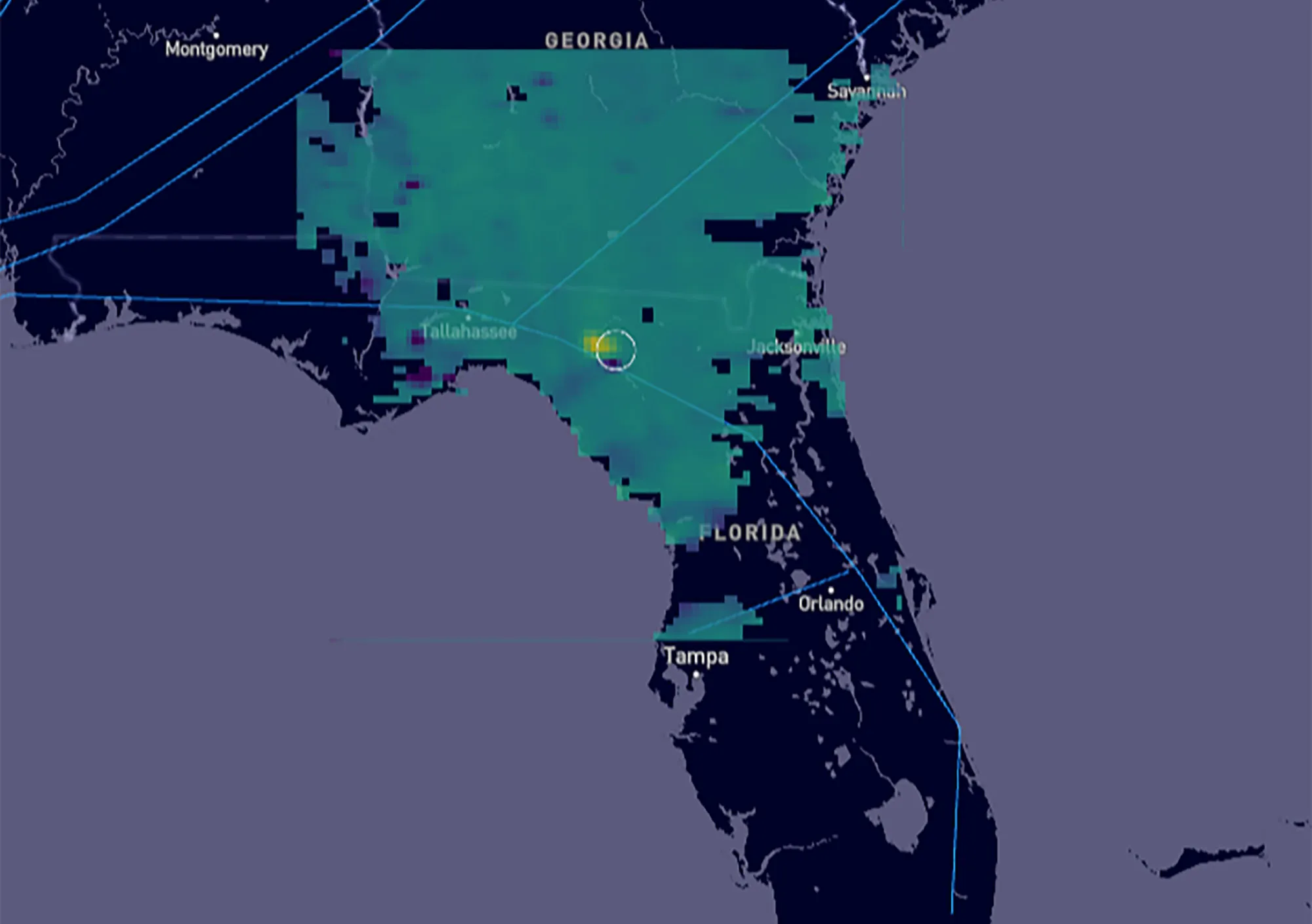 A cloud of methane observed by satellite over Florida on Feb. 1.