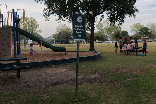 The Providence Village neighborhood development north of Dallas, TX is photographed on August 22, 2023. The homeowners associations in some neighborhood developments by Huffines Communities are banning people who receive federal rental assistance. Photographer: Shelby Tauber