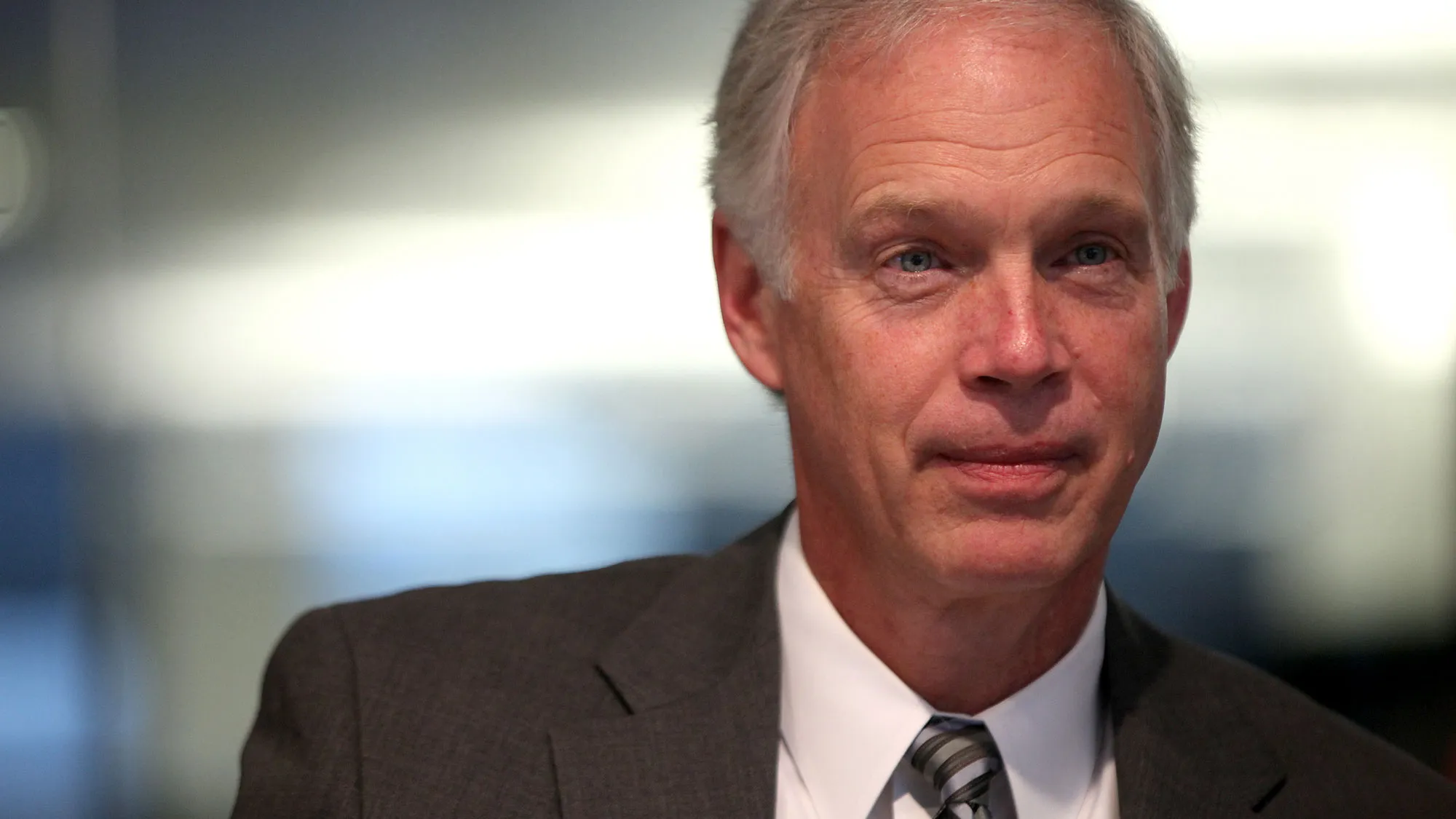 Senator Ron Johnson, a Republican from Wisconsin, speaks during an interview in Washington D.C., U.S., on Friday, Oct. 11, 2013.
