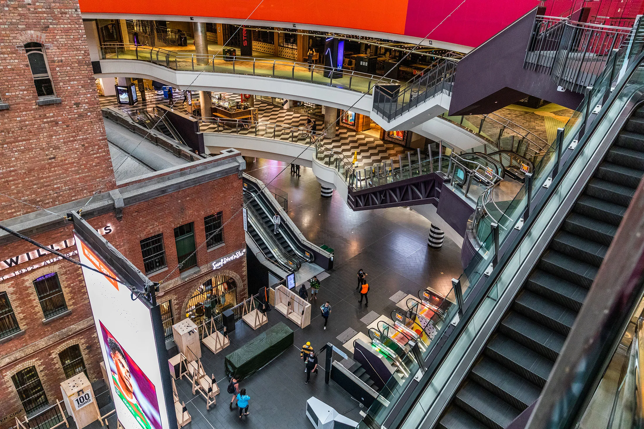 A shopping mall stands nearly empty in Melbourne&nbsp;on March 29.