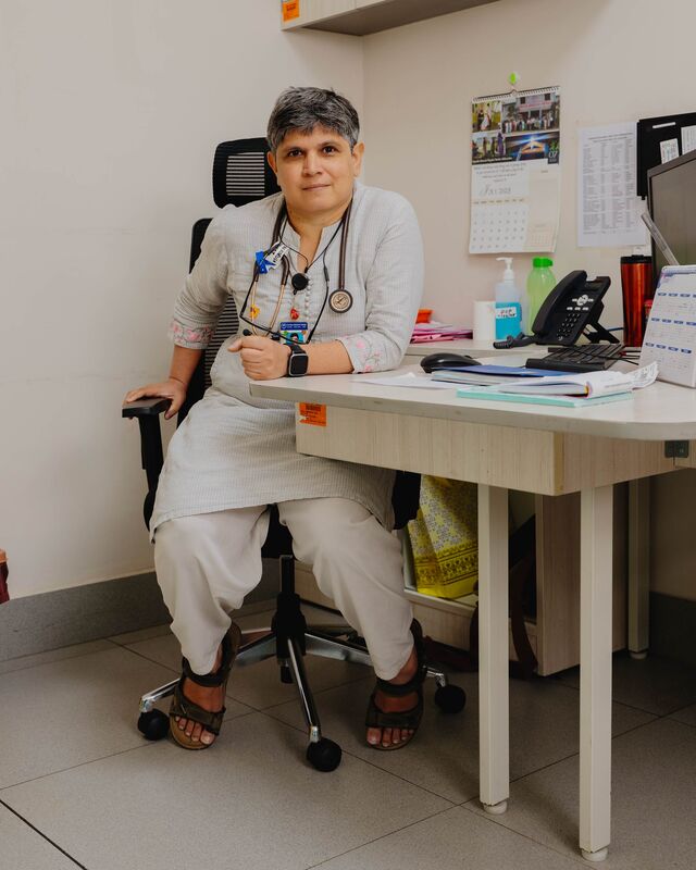 Dr. Anu Korula, a hematologist at the Christian Medical College Vellore, pictured at their desk..