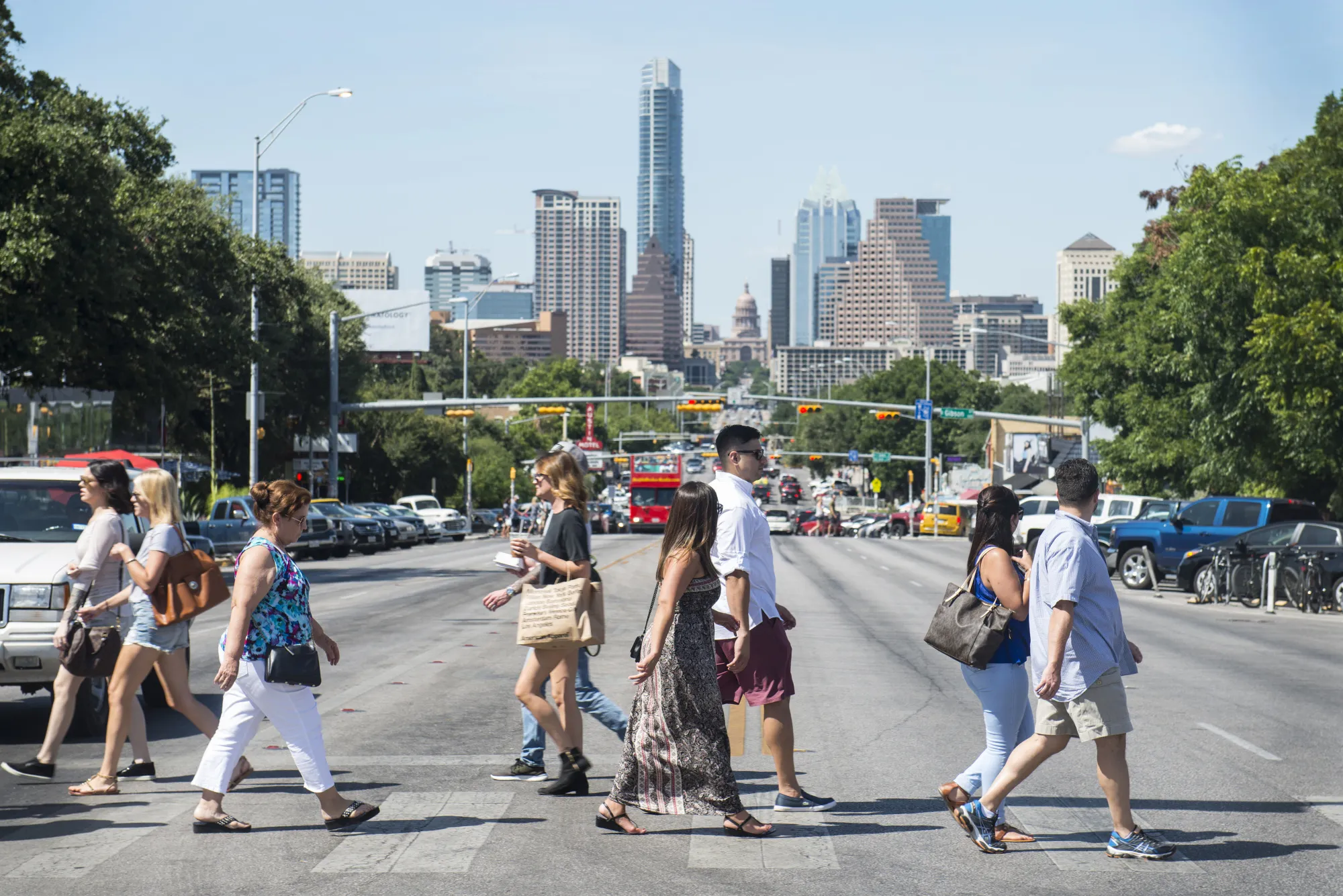 Shoppers In Austin As Consumer Confidence Figures Are Released