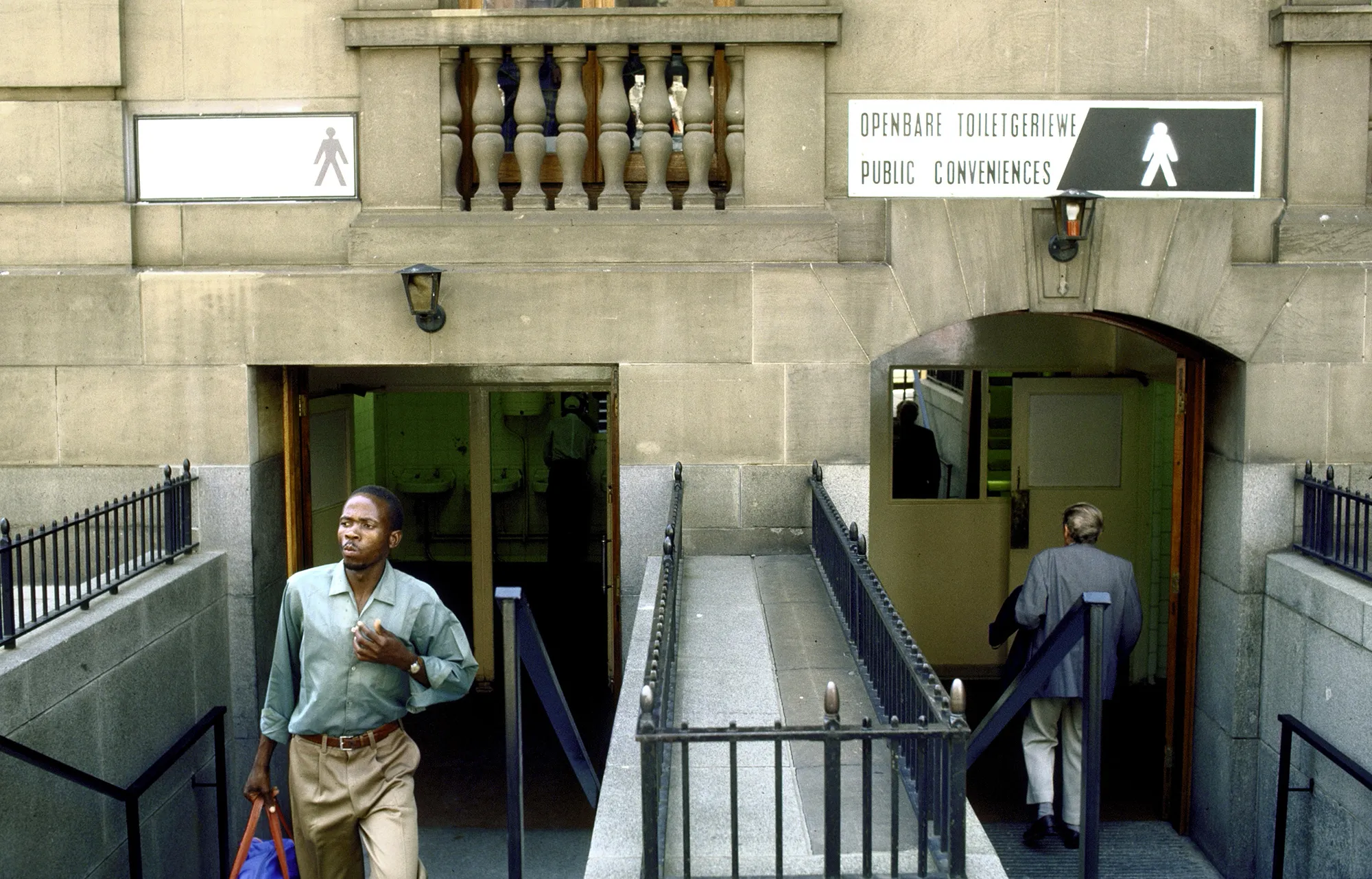 Segregated public bathrooms at city hall in Johannesburg in 1985.