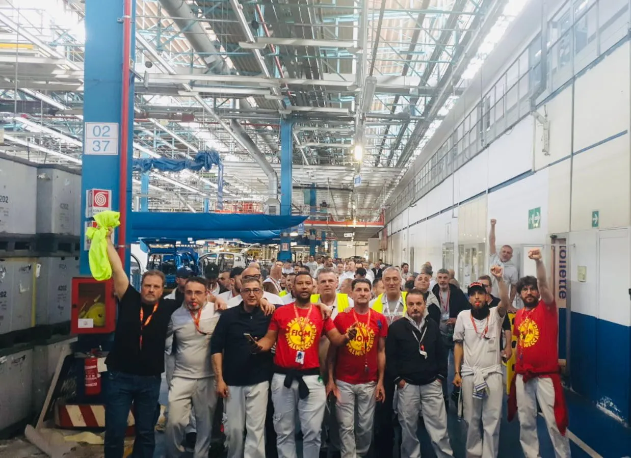 Some staff at the plant near Naples stopped working for two hours.
