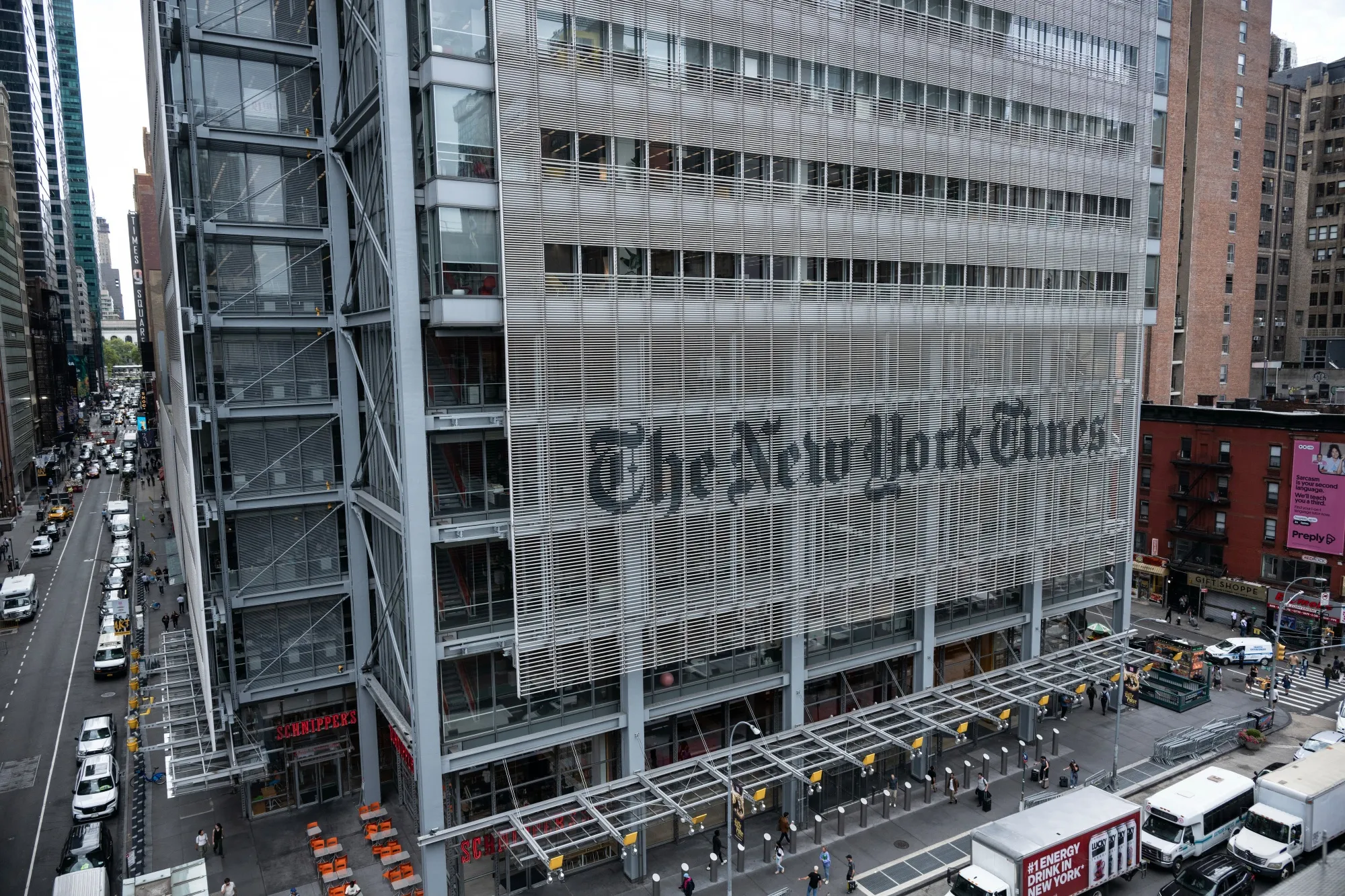 The New York Times headquarters in New York.