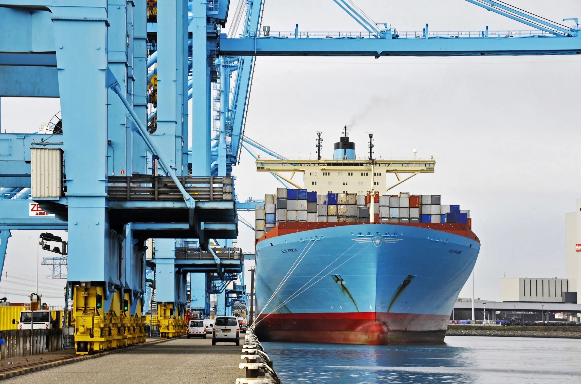 The&nbsp;container ship docked at the Port of Rotterdam, Netherlands.